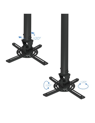 SOPORTE UNIVERSAL DE TECHO GIRATORIO 360º E INCLINABLE PARA PROYECTOR NEGRO